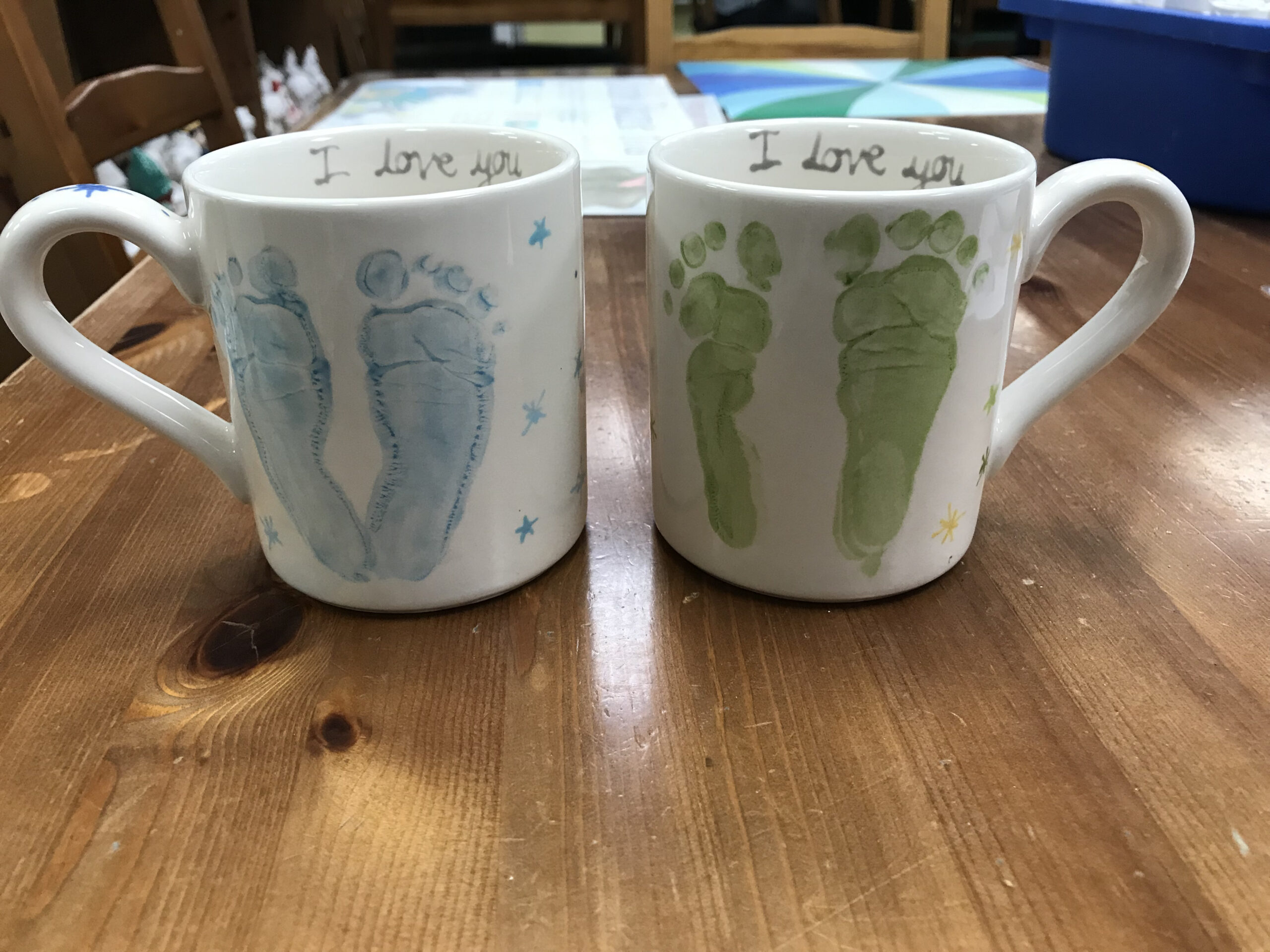 glazed mug foot print keepsake